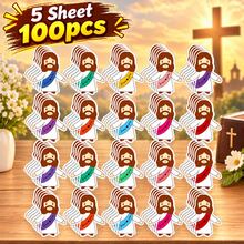 20/100/200pcs "Jesus Loves You" Religious Theme Stickers, Faith-Based Decorative Labels For Water Bottles, Laptops, Notebooks, Party Favors, Gift Wrapping, Journals, Scrapbooks, Envelope Seals And DIY Crafts - Multicolor - View 11