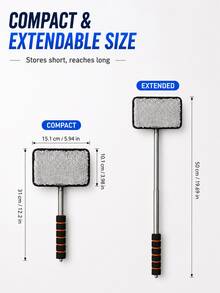 1/3/4pcs Telescopic Car Windshield Cleaning Tool Set, With Metal Rod And Detachable, Washable, Reusable Microfiber Cleaning Pads, Extendable Long Handle Car Glass Cleaning Brush, Suitable For Removing Fog, Dust And Stains On Car Windows, Ideal For Daily Car Maintenance And Seasonal Deep Cleaning - Multicolor - View 9