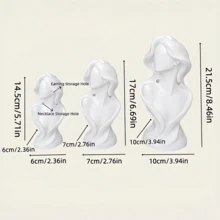 Modern Art Women Bust Jewelry Display Stand With Necklace And Earring Holes, Suitable For Boutique Window, Bedroom Decor, Live Streaming Props, Birthday And Anniversary Gift - Same Style In Multiple Colors and Sizes - View 3