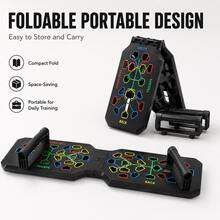BSKT 44-Hole Color-Coded Guided Push-Up Training Board, Detachable Handle With Adjustable Spacing And Angle, For Adult Beginners And Advanced Bodyweight Training, Upper Body Muscle And Gym Strength Exercises - Multicolor - View 3