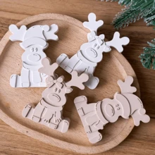 1 Set 2pcs Cetakan Silikon Lilin Rusa Natal Tahan Lama, Cetakan Tanah Liat, Sempurna untuk Plaster, Cetakan Beton, Cetakan Dekorasi Resin Epoksi Rusa Natal, Cetakan Dekorasi Rumah DIY - Beraneka warna - View 4