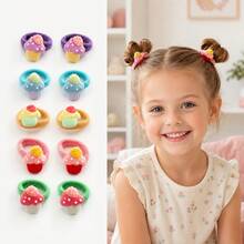 Cute Girl Cartoon Hair Ties Headbands Rubber Bands Ponytail Hair Rings Children Hair Accessories Hair Ropes Holiday Party Favors - Multicolor - View 8