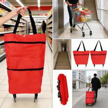 Carrito de Compras Plegable con Ruedas para Hogar, Bolsa Reutilizable Grande Color Negro con Asa Cómoda, Carrito Organizador Portátil para Supermercado, Mercado, Lavandería y Compras Diarias, Diseño Ligero y Resistente con Colores Rojo Azul Verde Disponibles, Ideal para Transportar Alimentos, Ropa y Artículos - Multicolor - Ver 20