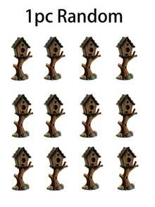 1pc 3D Printed Fairy Mini Garden Decor, Assemblable Mini Birdhouse Model, Cute Fairy Tale Micro Landscape Decoration, DIY Assembly Kit, Suitable For Dollhouse, Patio, Succulent Planter, Indoor And Outdoor Miniature Scene Decor - A - View 7
