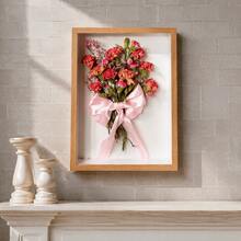 10 Inch Display Case Photo Frame Handmade DIY Tissue Paper Roses Framed Picture Frame - Multicolor - View 7