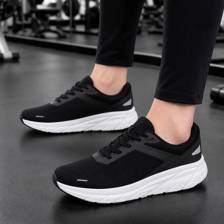 Men Wide Fit Sneakers - Black - View 1