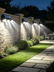 Solar Powered Outdoor Light With Motion Sensor, 3-Head Security Light, Solar Powered, 74 LED/100 LED/Mini Flood Light, With Motion Detection Spotlight, Suitable For Garage, Yard Entrance, Patio, IP65 Waterproof - Black - View 15