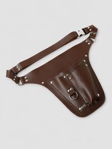 Vintage PU Leather Gardening Tool Belt, Multi-Pocket Tool Storage Bag With Adjustable Waist Strap, Portable Gardening Tool Organizer, Suitable For Gardeners, Florists And DIY Users, Pruning, Planting, Harvesting, Floral Arrangement, Yard Work, Waist Tool Pouch Holster - Multicolor - View 14