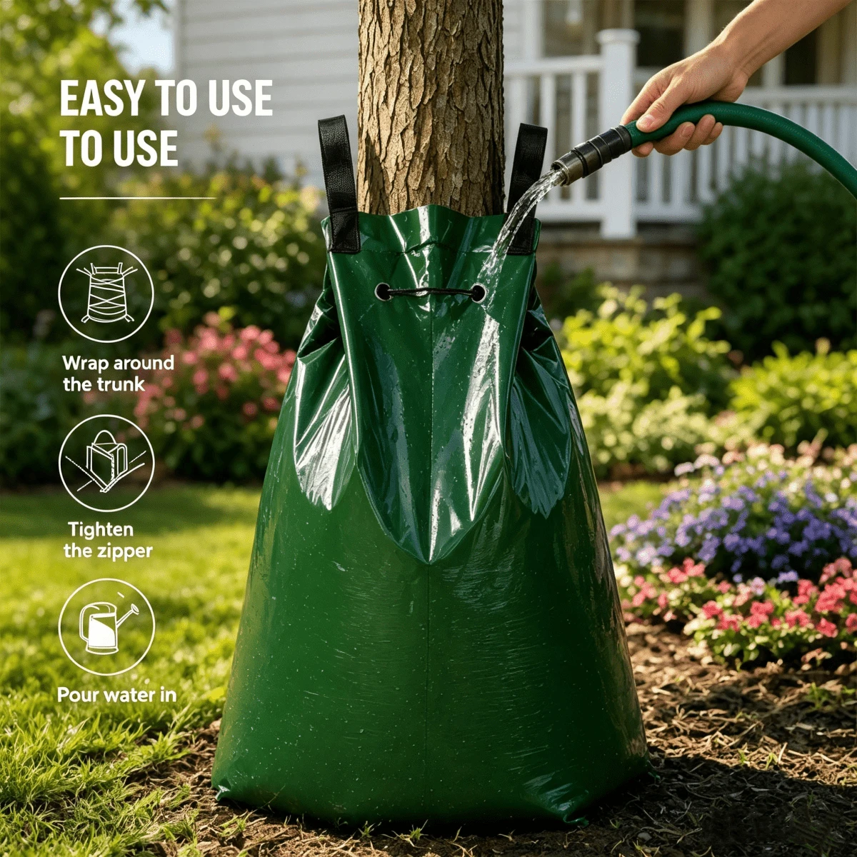 Tree Watering Bags Slow Release Deep Root Watering Irrigation Bags With Zipper Reusable For Newly Planted And Transplanted Trees