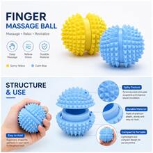 1PC,Spiky Massage Ball Fidget Toy, PLA Fingertip Stress Relief Sensory Toy, Textured Hand Massage & Press Toy, Portable Relaxation Desk Toy, 2 Color Options - Multicolor - View 3