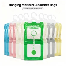 5pcs Hanging Moisture Absorber Bags, Disposable Dehumidifier Pouches, Suitable For Closet, Wardrobe, Bathroom, Basement And Storage Space - Multicolor - View 2