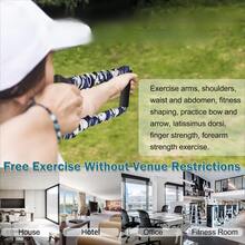 Archery Bow Strength Trainer, Provides 4.54/6.8/9.07/13.61/18.14/22.68 KG Resistance Bands For Arm Workout - With Elastic Bands For Resistance Training, Portable Device For Strength Practice At Home, Gym Or Outdoors - Multicolor - View 6