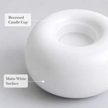 2pcs White Ceramic Candle Holders - Minimalist Creative Home Decor, Suitable For Dining Table And Desk, Perfect Decorative Choice (Candles Not Included) - Multicolor - View 9