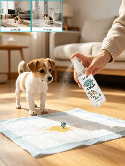 Dog Toilet Training Spray, Daily Training Dog Fixed-Point Toilet Positioning Guidance Spray. This Dog Toilet Training Spray Uses A Proprietary Induction Formula Containing Natural Scents That Pets Can Easily Detect, Which Can Accurately Guide Dogs To Urinate And Defecate In Fixed Locations. It Helps Quickly Establish Regular Elimination Habits And Reduces Clutter And Cleaning Troubles In The Home. Suitable For Pee Pads, Floors, Lawns And Other Various Occasions, Suitable For All Breeds And Ages Of Dogs.