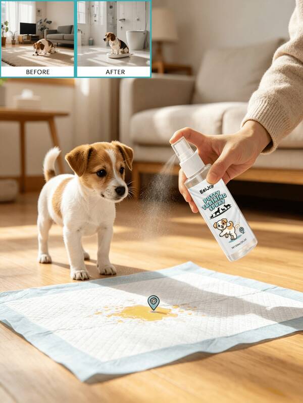 Dog Toilet Training Spray, Daily Training Dog Fixed-Point Toilet Positioning Guidance Spray. This Dog Toilet Training Spray Uses A Proprietary Induction Formula Containing Natural Scents That Pets Can Easily Detect, Which Can Accurately Guide Dogs To Urinate And Defecate In Fixed Locations. It Helps Quickly Establish Regular Elimination Habits And Reduces Clutter And Cleaning Troubles In The Home. Suitable For Pee Pads, Floors, Lawns And Other Various Occasions, Suitable For All Breeds And Ages Of Dogs.