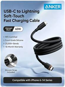 anker Kabel data pengisian cepat bersertifikasi Apple MFi A8662, kompatibel dengan iPhone 16, 15 Pro Max, dan 14. Kabel pengisian cepat port 13C ke Lightning 12, kabel pengisi daya asli. - MultiWarna - View 23