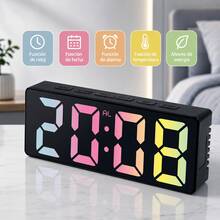 Reloj Digital LED de Mesa con Alarma, Reloj Electrónico para Recámara, Sala, Escritorio y Hogar - 1PC - Ver 1