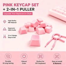 Pink PBT XDA Profile Keycap 30/50/100Pcs Mechanical Keyboard DIY Replacement Key Caps Kit Universal Gaming Keyboard Accessories With Free 2-In-1 Keycap Switch Puller - View 1