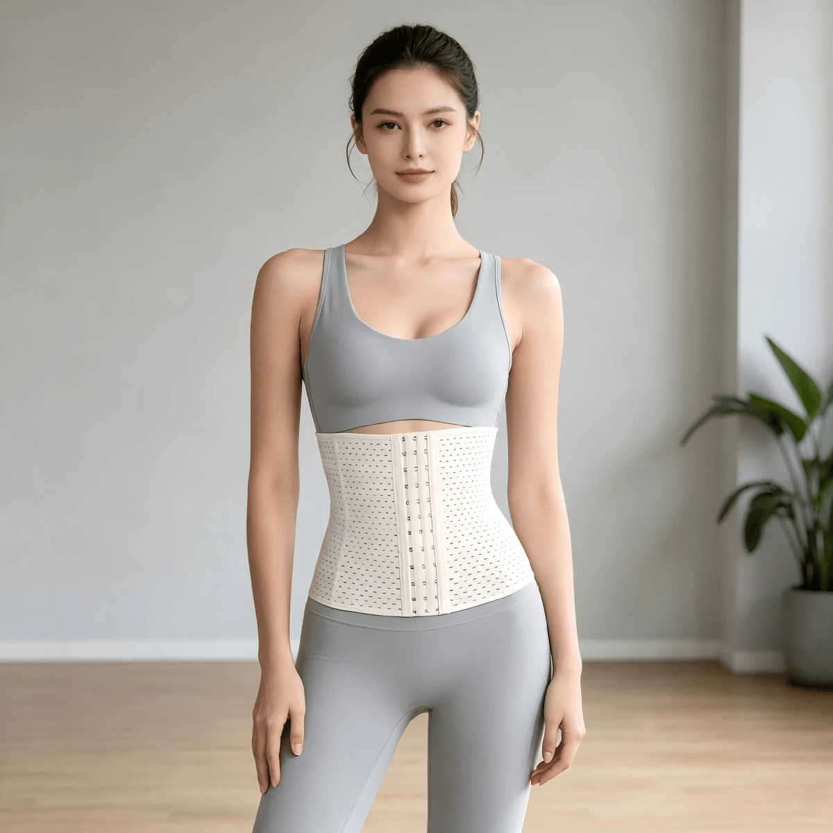 Women's Daily Wear Waist Shaping Corset, Steel Bone Support Tummy Control Shapewear With Adjustable Hooks - Multicolor - View 1