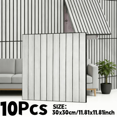 10pcs 11.81x11.81 Inch Peel And Stick Wood Grain Wall Panels, Self-Adhesive Decorative Wooden Panels For Bedroom, Living Room And Background Wall Decor