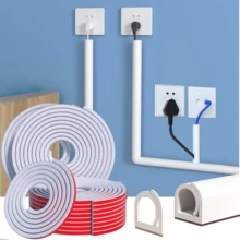 1 buah Selubung Kabel Perekat Diri Ukuran 39,37/78,74/118,11 Inci, Cocok untuk Pemasangan di Meja, Dinding, dan Lantai, Mencegah Tersandung Kabel Telanjang, Manajemen Kabel Tersembunyi yang Lembut, Strip Pelindung Kabel Dekoratif, Pengatur Kabel untuk Rumah dan Kantor - A - View 7