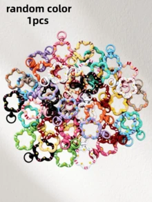 5/10/20/30pcs Random Color Flower Keychain, Double-Sided Enamel Spring Key Ring With Trigger Hook, Suitable For Handmade & Jewelry Making, Car Accessories, Bag Charms, School Cute Gothic Y2K Bag Decor, Lanyard With ID Card Holder, Car Accessory Bag Charm - Flower Keychain - View 13