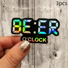 BE:ER O'CLOCK, Cocok untuk mengekspresikan suasana hati "Aku ingin minum, tidak peduli jam berapa pun", Stiker vinil tahan air - Permukaan halus yang tahan lama, Stiker bemper berperekat, Cocok untuk mobil, jendela, laptop, truk, botol air - Desain tahan lama multifungsi, Stiker mobil - vinil - View 12