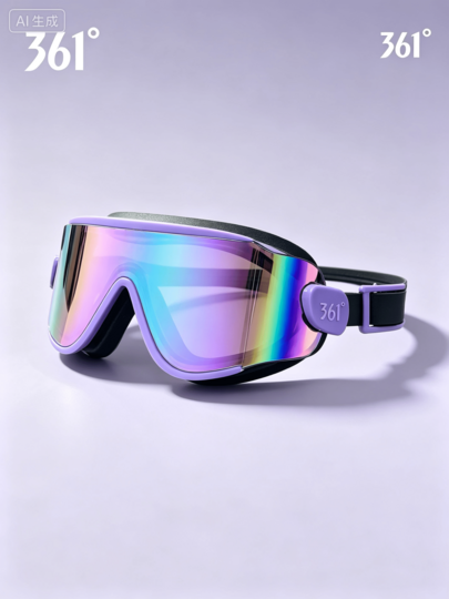 361degree 1pc 361° Large Frame Anti-Fog Swimming Goggles, UV Protection Electroplated Purple Lens Waterproof Swim Goggles, Suitable For Adult Men And Women, Essential Summer Pool Accessory And Swimming Gift, Pool And Beach Swimming Gear