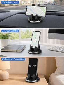 Universal 360° Rotatable ABS Dashboard Phone Holder, Anti-Slip Car Phone Mount, Car GPS Navigation Accessory, Adjustable Car Phone Holder, Suitable For Car Electronics, All Seasons - A - View 5