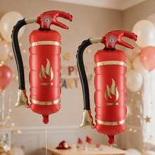 2pcs 29.92 Inch Fire Pump Balloons, Perfect For Flame Theme Party, Firefighter Adult Party Decoration Balloons - View 2