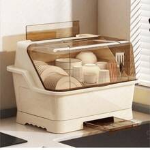 Kitchen Draining Dish Cabinet With Lid, Bowl And Dish Storage Box, Chopsticks And Tableware Household Storage Rack, Storage Box - Multicolor - View 2