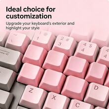 Pink PBT XDA Profile Keycap 30/50/100Pcs Mechanical Keyboard DIY Replacement Key Caps Kit Universal Gaming Keyboard Accessories With Free 2-In-1 Keycap Switch Puller - View 3
