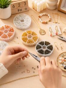 Handmade Jewelry Making Kit, Includes 1000pcs Open Jump Rings In Various Sizes (4mm-12mm) With Free Rings, Suitable For DIY Earrings, Necklaces And Other Jewelry Assembly, Made Of Round Metal Wire Connectors, Featuring Open Rings, Split Rings And Other Styles - Multicolor - View 2