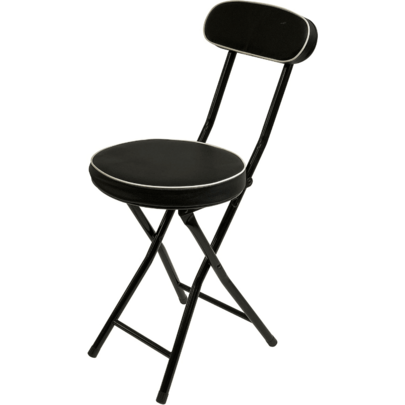 Cushioned Padded Folding Stool  Thick Cushion Stool With Back ,18"