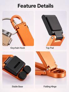 New Foldable Pocket Phone Stand, Portable Carabiner Phone Holder, Multi-Color Desktop And Hanging Stand, Hands-Free Phone Mount, Multifunctional Keychain Phone Holder, Suitable For Daily Carry, Home, Office And Travel Essentials - Multicolor - View 9