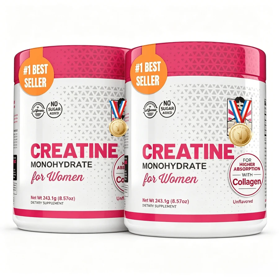 Creatine For Women – 5000mg Micronized Creatine Monohydrate With 2000mg Collagen + 1g BCAA 2:1:1 | Muscle Recovery, Strength & Glute Support | No Fillers, Natural Lemonade Flavor, Made In USA - 2個 - 查看 1