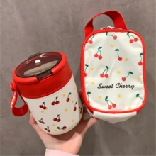 500ml 304 Stainless Steel Healthy Fashionable Cute Cherry Portable Breakfast Cup/Lunch Box Suitable For Camping/Work/School/Hiking - Cute Cherry - View 6