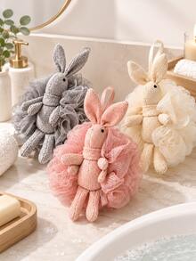 Wish Rabbit Bath Scrubbing Towel Home Use Bath Sponge Ball Exfoliating Scrubbing Tool Cartoon Bath Flower - Multicolor - View 2