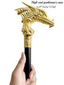 1pc Multi-Color Dragon Head Creative Scepter With Scale Pattern, High-End Metal Material Outdoor Walking Cane, Mediterranean Festival Festival Festival Gift, Halloween Scepter Cosplay Game Prop, British High-End Gentleman Cane, Suitable For Daily Use, Men's Creative Gift And School Use - Multicolor - View 8