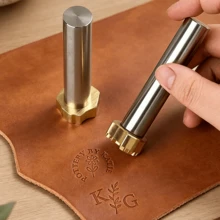 Custom 2.5cm/3cm/4cm/5cm Brass Leather Stamp Kit, Customized Brass Embossing Stamp , Leather Embossing Logo Stamp - Multicolor - View 9