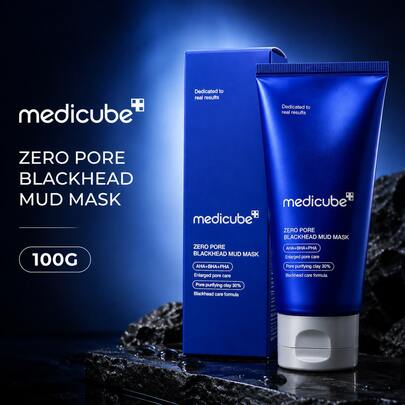 MEDICUBE Zero Pore Blackhead Mud Mask 100G Korean Skincare Clay Mask Pore Cleansing Oil Control Face Mask AHA BHA PHA Care