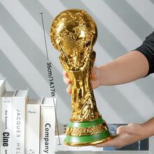 FIFA 世界盃獎盃，適用於加拿大、墨西哥、美國活動 - 樹脂足球獎盃，附標誌性獎盃與獎盃人物，球迷收藏展示，生日派對裝飾，辦公室展示禮品 - 查看 5
