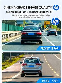 HP F799W Car Streaming Rearview Mirror Dash Cam 1296P HD Night Vision WIFI Phone Connectivity 9.35-Inch Touchscreen - F799W - View 3