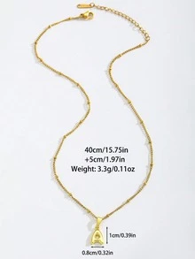 1pc Minimalist Popular Balloon Initial Pendant Necklace Personalized Name Balloon Letter Necklace Children's Birthday Gift Party & Daily Wear - Gold - View 6