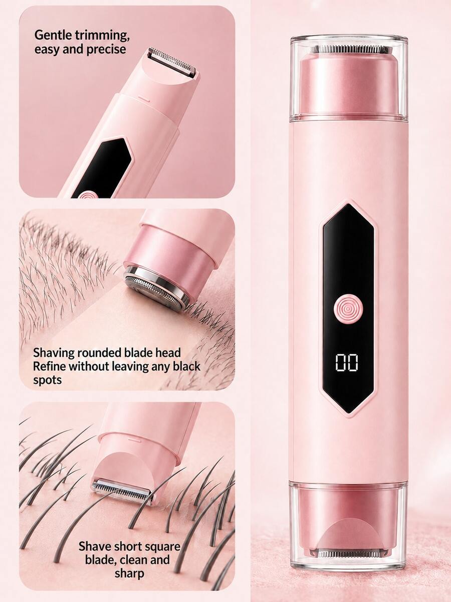 300mAh 2-In-1 Dual-Head Electric Shaver For Women, Rechargeable Portable Women's Hair Removal Razor, Suitable For Face, Bikini Area And Body Hair Removal