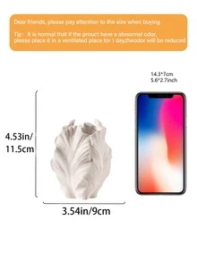 1件白色葉片造型花瓶，現代極簡裝飾花瓶，家居裝飾，小型雕塑感桌面花瓶，適用於客廳、臥室、書架、壁爐架、玄關、餐桌，波希米亞北歐風房間裝飾，乾花花瓶 - A - 查看 9