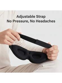 3D Contoured Sleep Mask, Zero Eye Pressure Eye Mask With Adjustable Strap, Deep Sleep, Travel, Nap, Yoga Relaxation - A - View 4
