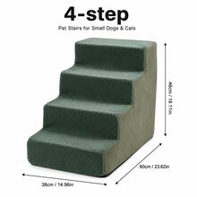 1pc Right Angle Pet Stairs, 3/4/5 Steps High Elasticity Sponge Climbing Ladder Suitable For Elderly And Disabled Pets To Get On Sofa And Bed, Non-Slip And Removable Washable - Multicolor - View 34