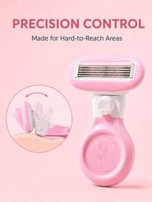 Women's 5-Blade Body Razor, Manual Bikini Shaver, Replaceable Blade Head, Flexible Swinging Blade, Non-Slip Handle, Comes With Travel Storage Box, Dry And Wet Use, Suitable For Legs, Underarms And Bikini Line - Multicolor - View 11