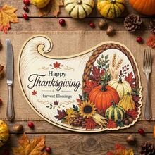 20/50Pcs Thanksgiving Fruit Basket Paper Placemats, Multi-Scene Use Table Mats, Fruit Basket Shaped Cartoon Style Placemats, Suitable For Thanksgiving, Harvest Festival Table Decoration - View 6